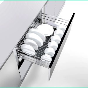 Giá bát đĩa inox 304 ray giảm chấn - XD80S