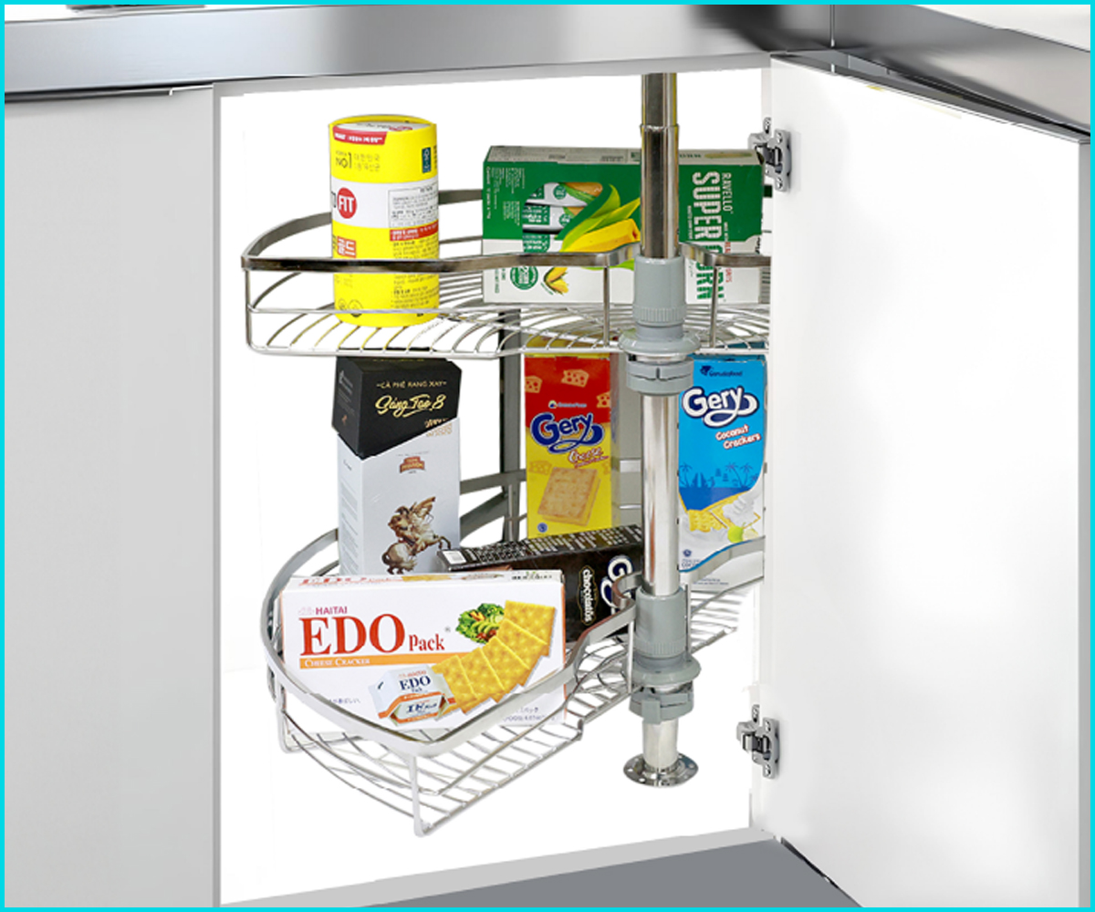 Kệ góc mâm xoay 1/2 Inox 304 - XC180.80S