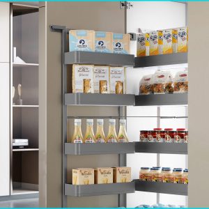 Tủ đồ khô 4 tầng nhôm Titanium cánh mở - XPR.450T