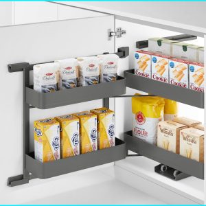 Tủ đồ khô 2 tầng nhôm Titanium cánh mở - XPR.2450T